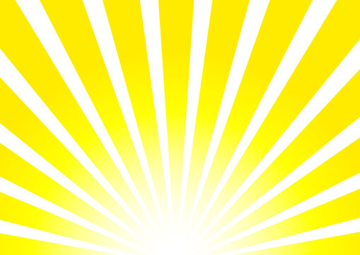 爽やかなイエローの集中線の背景素材／Refreshing yellow concentrated line background material