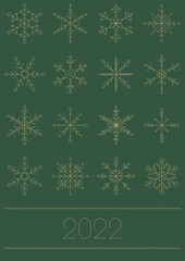 Fototapeta na wymiar New year greeting card with snowflakes.