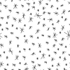 Vector seamless background. Snowflake drawn