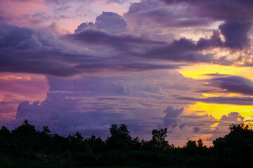 Cumulonimbus cloud during sunset in North Sulawesi, Indonesia