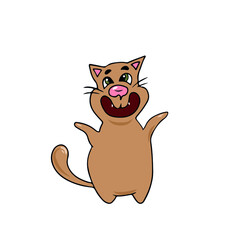 Children's vector design funny cat for stickers, social networks,postcards