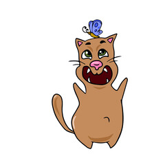 Children's vector design funny cat for stickers, social networks,postcards