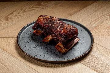 Homemade Smoked smoked beef ribs Ready to Eat