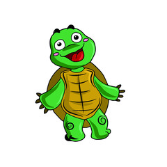 Vector children's turtle design for stickers, social networks, postcards.