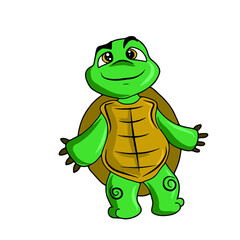 Vector children's turtle design for stickers, social networks, postcards.