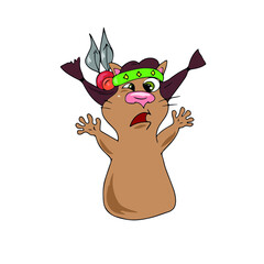 Children's vector design funny cat for stickers, social networks,postcards