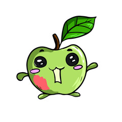 Vector children's design of funny fruits, social networks, postcards .