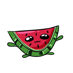 Vector children's design of funny fruits, social networks, postcards .