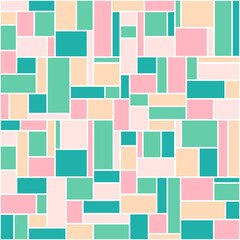 Vector abstract geometric background. Mosaic tiles in pastel colors.