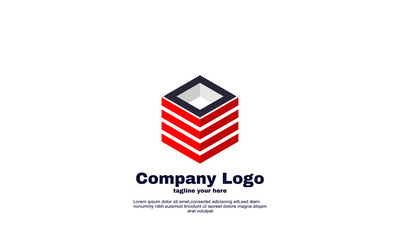 stock illustrator identity company business cube logo design template