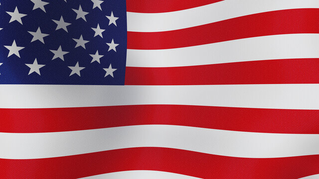 3D render wave background of the USA