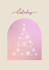 Christmas illustration with snowflakes.