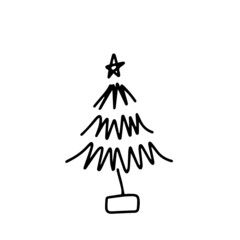 Children's vector design of Christmas tree ,panda for stickers, social networks,postcards