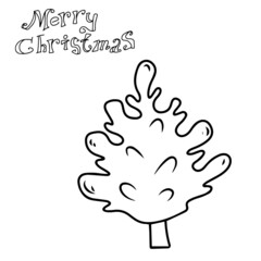 Children's vector design of Christmas tree ,panda for stickers, social networks,postcards