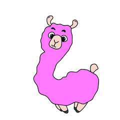 Children's vector design cute llama for stickers, social networks,postcards