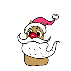 Children's vector design of a funny cat for stickers, social networks,postcards