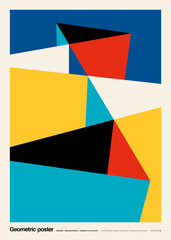 Geometric and Minimalist Composition for Wall Decoration, Postcard or Brochure Design, Inspired by the Bauhaus Movement. Vector EPS10. - obrazy, fototapety, plakaty