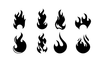 set template fire flame design vector