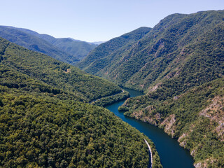 Fototapeta na wymiar Aerial view of Krichim Reservoir, Rhodopes Mountain, Bulgaria