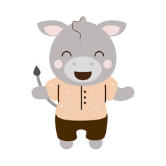 cute donkey in clothes