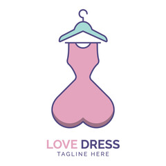 Love Dress Logo Vector Template