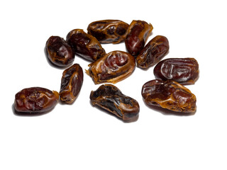 Dates on a white background. Delicious dried fruits.