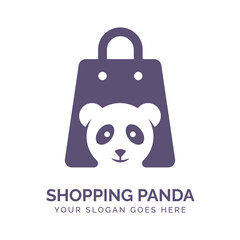 Shopping Panda Logo Vector Template