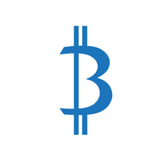 Bitcoin icon vector isolated on white background. Trendy bitcoin icon in flat style. Template for app, ui and logo.Vector illustration, EPS 10