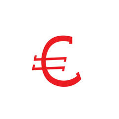 Euro icon vector isolated on white background. Trendy euro icon in flat style. Template for app, ui and logo. Icon euro for your web site. Modern euro icon, EPS 10