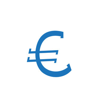Euro icon vector isolated on white background. Trendy euro icon in flat style. Template for app, ui and logo. Icon euro for your web site. Modern euro icon, EPS 10