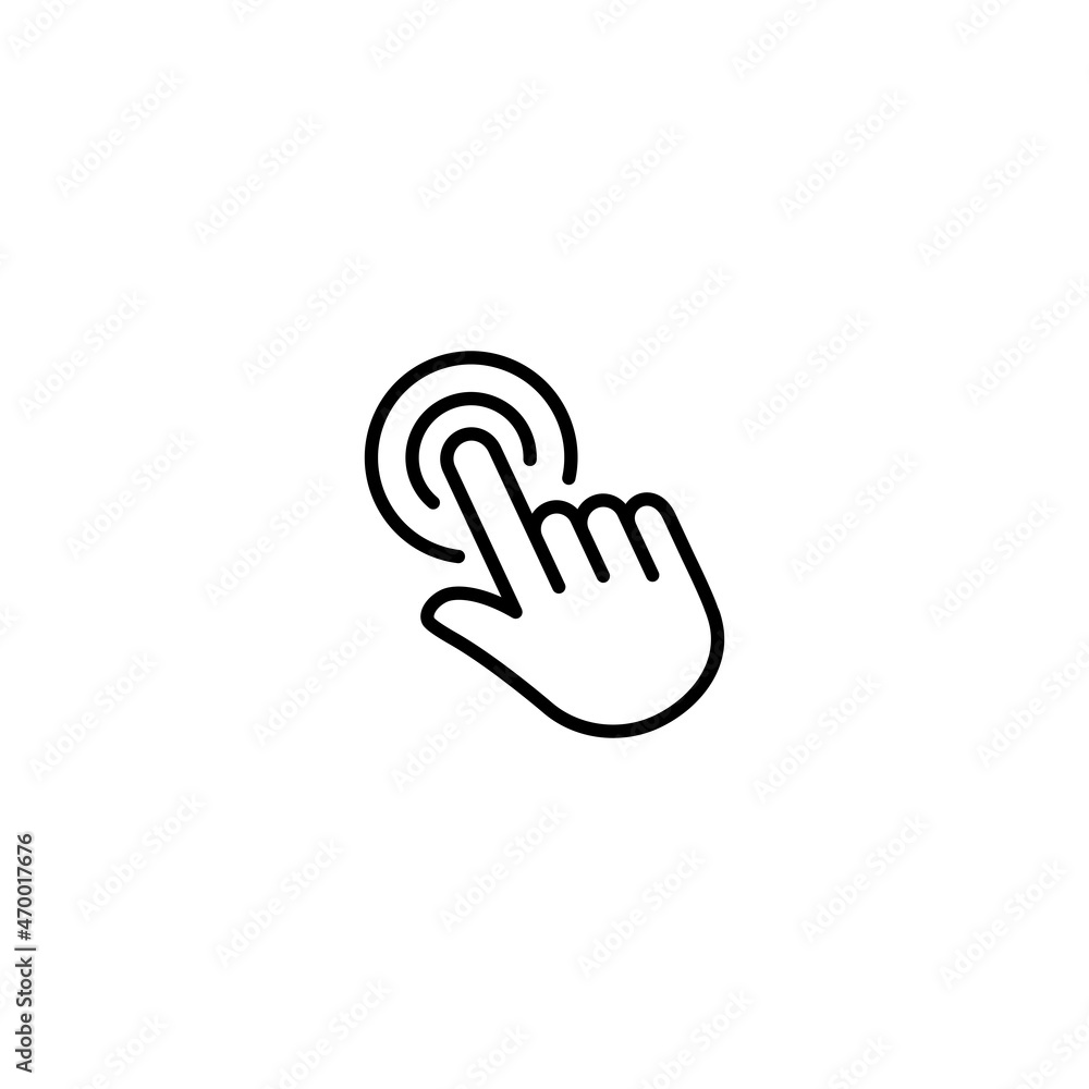 Poster hand touch icon, hand cursor click icon vector