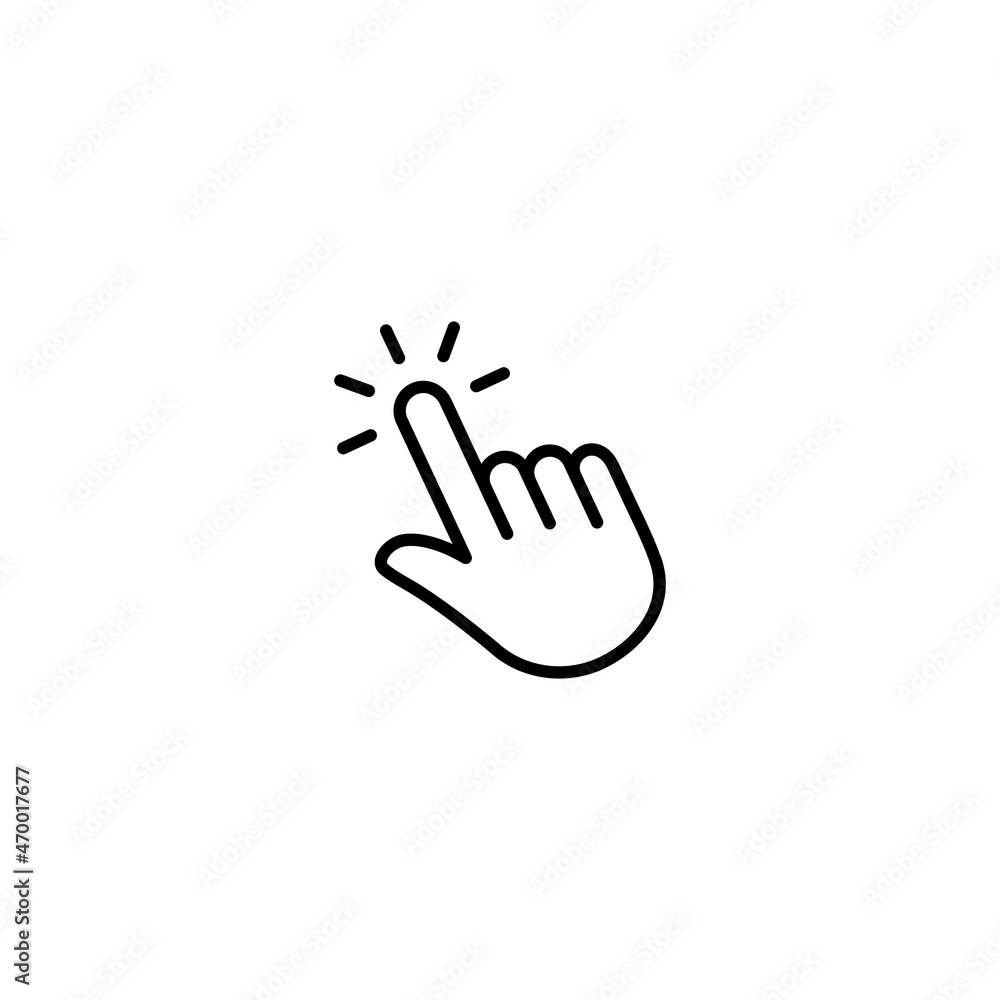 Poster hand cursor click icon vector