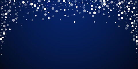 White dots Christmas background. Subtle flying sno