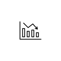 growing graph icon, data sign vector