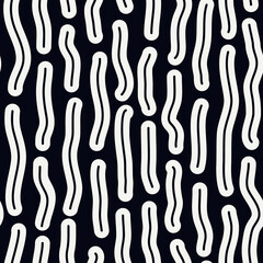 Brushstrokes motif geometric print. Paint brush smears seamless pattern. Freehand grunge design background. Trendy handdrawn modern simple geo ornament