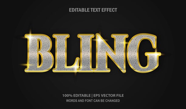 Bling Editable Text Effect Style Vector