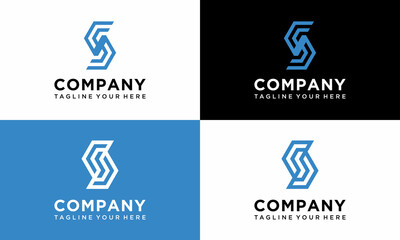Set of letter s minimalist trendy shapes. Stylish vector logo emblem for your design. Simple creative geometric sign collection.