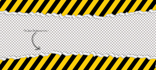 Warning frame grunge yellow and black diagonal stripes, vector grunge texture warn caution, construction, safety background