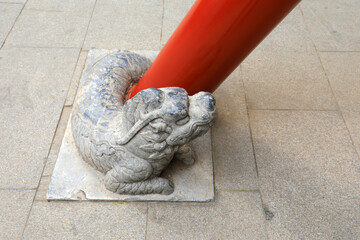 Chinese classical animal stone carvings are in the park, Beijing