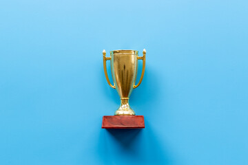 Golden award winner trophy cup. Championship winner and success concept