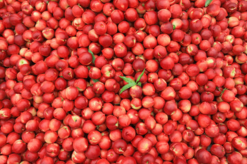 Piles of nectarines pile up on a farm in North China