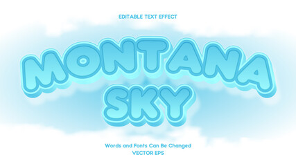 Montana Text effect Blue Vector