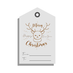 merry christmas tag reindeer