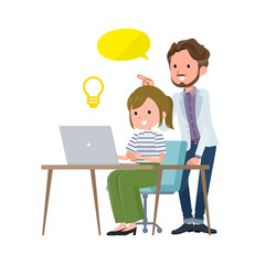 上司の指示で解決する様子