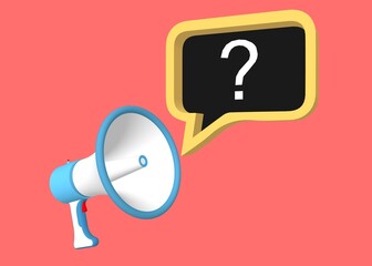 megaphone for text box-talk box . model symbolic 3D rendering