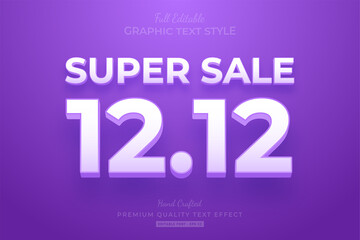 Super Sale 12.12 Editable Text Effect Font Style