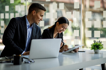 Team of business people working together in the meeting room office, teamwork background charts and graphs banner, double exposure successful teamwork, business planning concept.