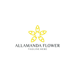  allamanda flower vector logo. star flower logo design