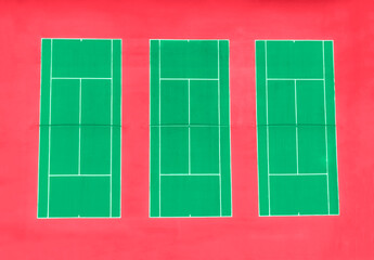Abstract tennis courts from above