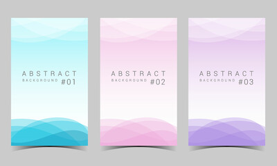 Simple Minimalist Abstract Background. Set of 3 Simple Background Vector Flat Style. Suitable for banner, cover or poster